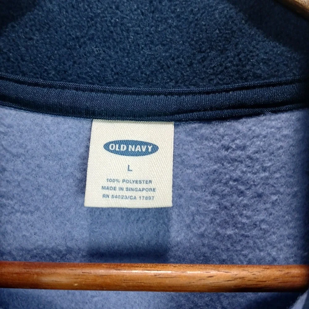 Old Navy Fleece Jacket Mens‎ Large Purple Mock Neck Quarter Zip Winter Warm Wear